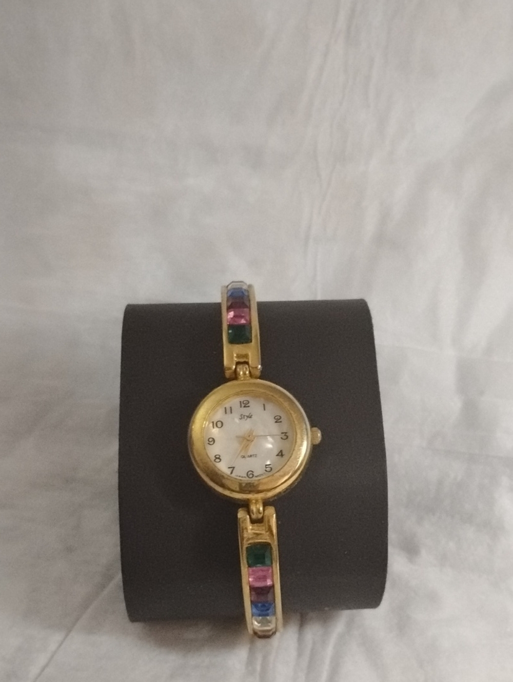Style Bracelet Watch with Multicolor Gem Accents Size 7-3/4